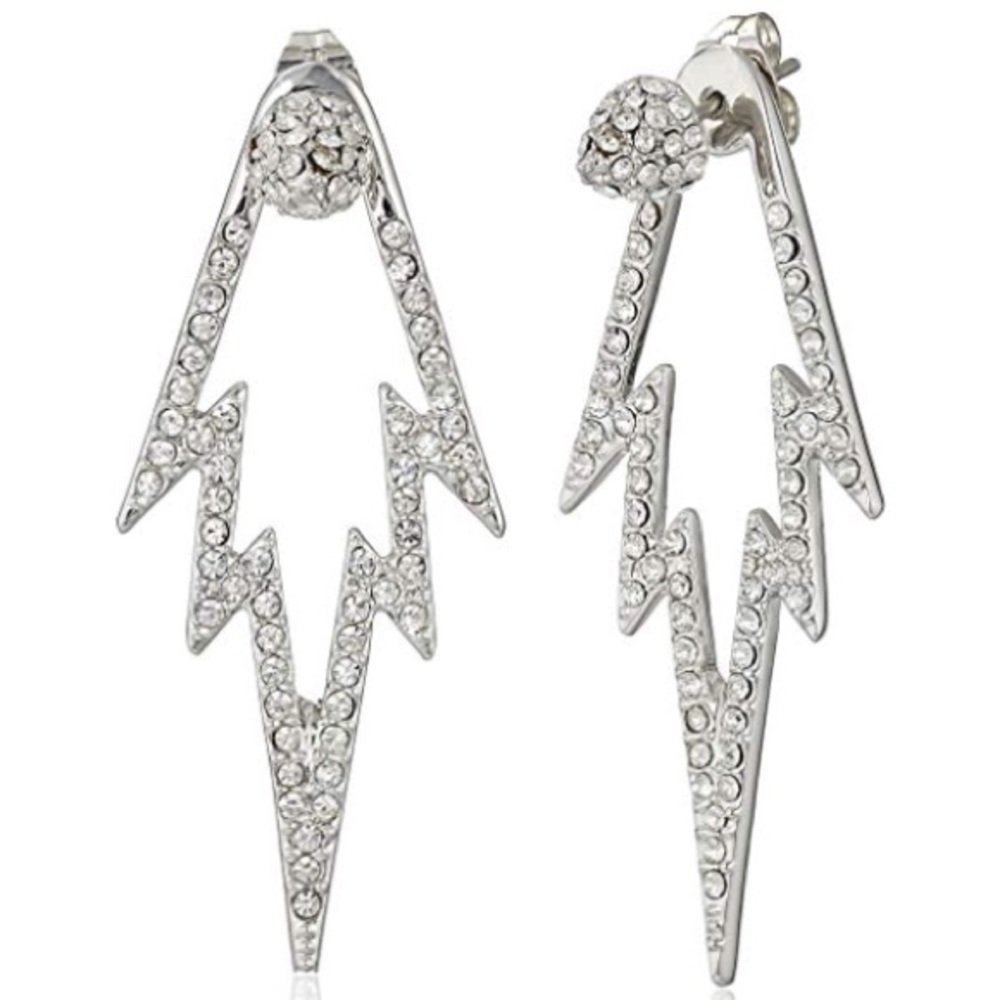 cc skye // rhodium plated pavé ear jackets - Picture 1 of 6